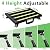 GarfatolRv Aluminum RV Steps, 4-Level Adjustable Folding Step Stool with Non-Slip Rubber Feet, Non-Slip Fluorescent Strip Platform Rv Accessories, Supports Up to 1000 lbs - Black