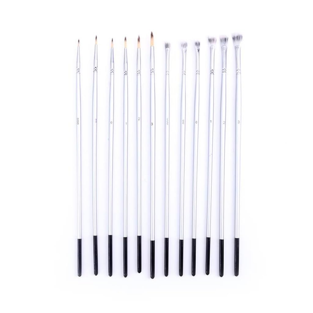 Pincel de Pelo de Nailon en Forma de Abanico, Pincel de línea, Pincel de Pelo de Nailon, Pincel de Madera para Gouache y Acuarela, Pincel de Pelo Suave para óleo.,