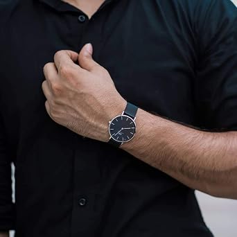 Daniel Wellington Petite Ashfield Watch, Matte Black Mesh Bracelet