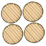 Cabilock 1 Ensemble 4 Pièces Cuisine Desserts Panier Naturel Bol Plateau Servant Récipient Pain Collations Anneau Séchage À Manger Suspendus Petites Assiettes Tamis Décor Peu