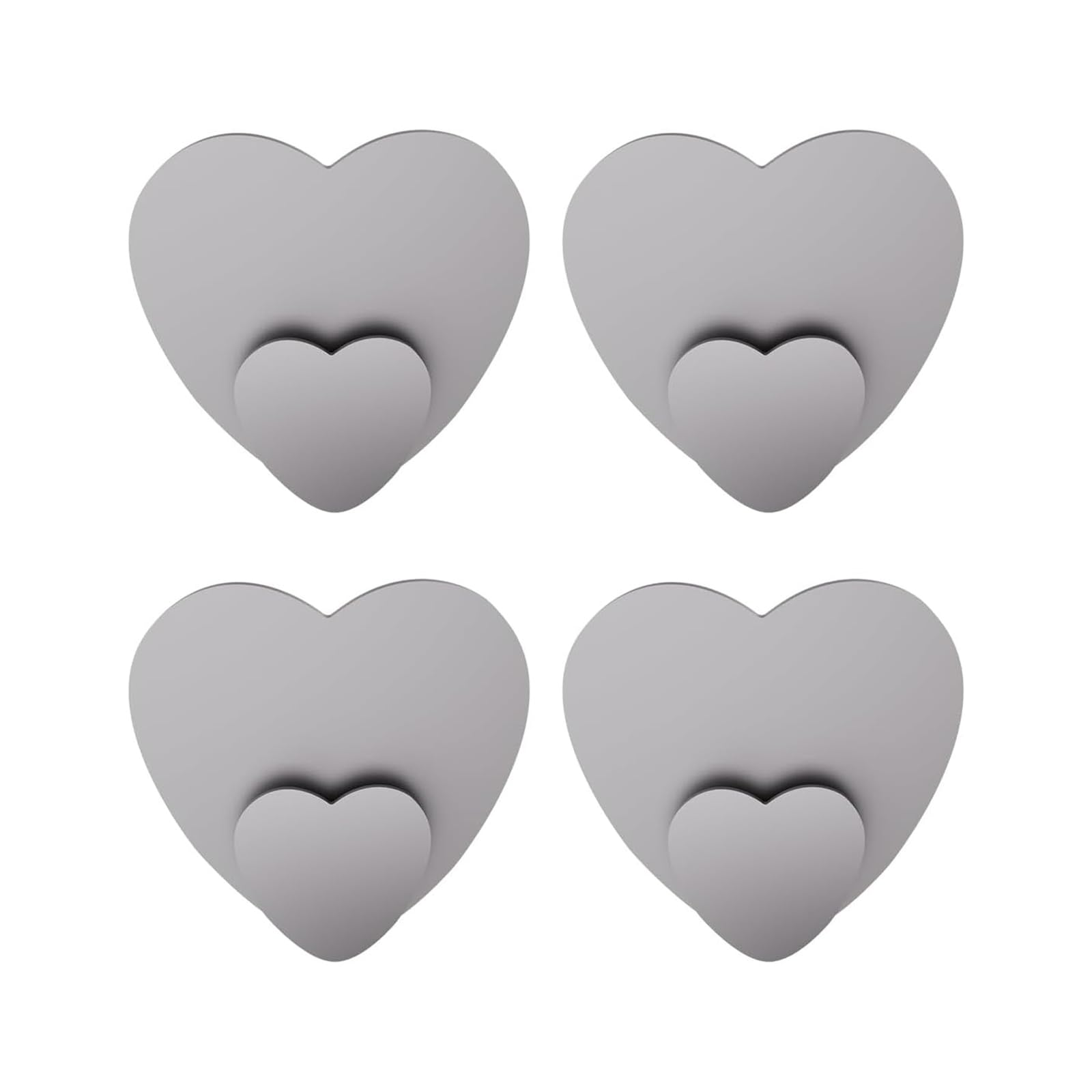 Msioytog Gray 4 Pcs/Pack Elegant Heart Designs Hooks For Bathroom Towel And Decoration Mount Kitchen Hangers Bathroom Hooks