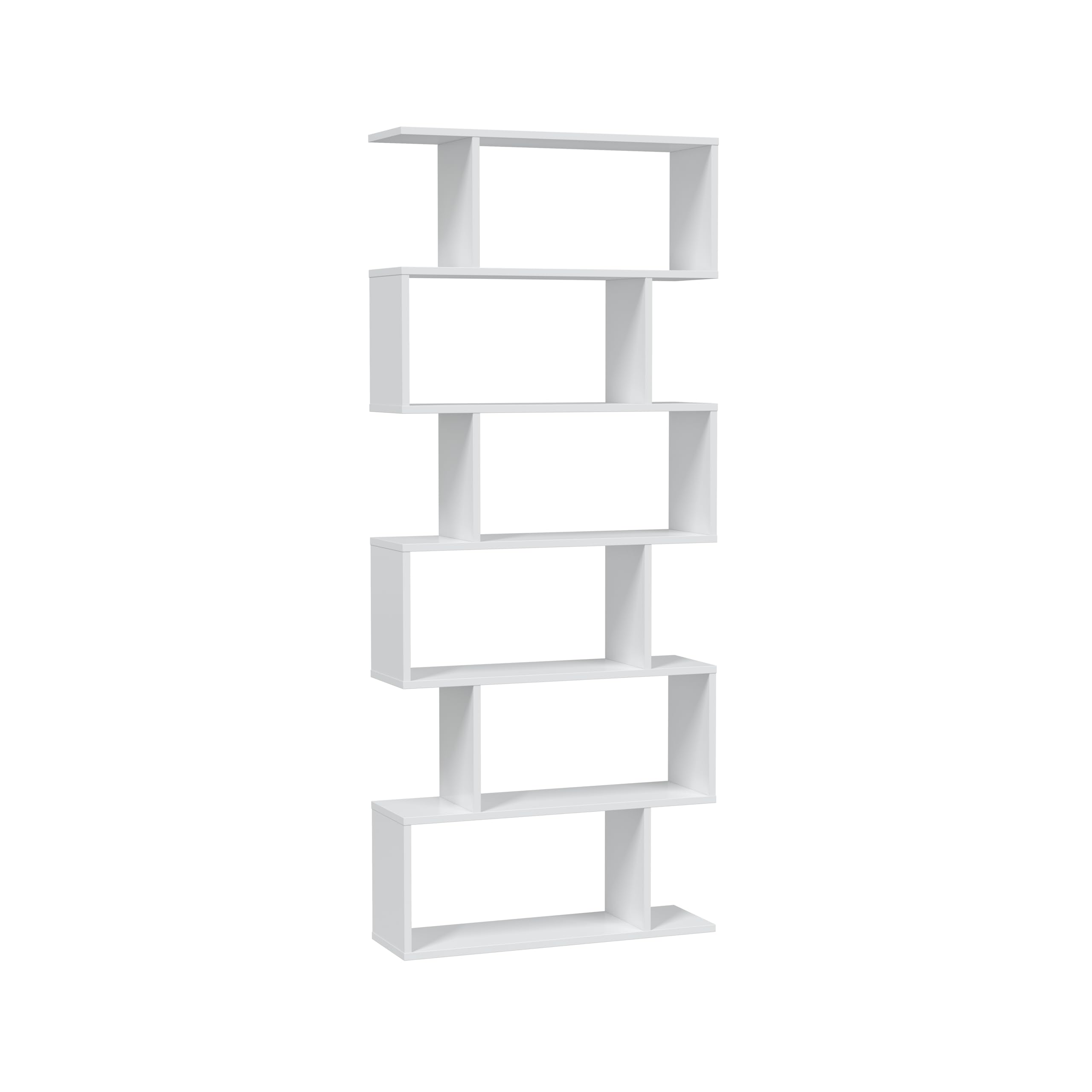 Habitdesign Modèle Athena Bibliothèque haute Finition blanc brillant, dimensions : 192 x 80 x 24 cm (H x l x P).