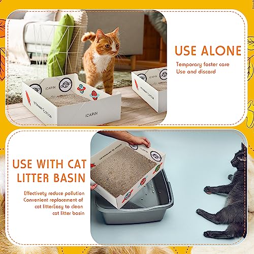 Caja de arena desechable para gatos, 4 piezas miniatura 5