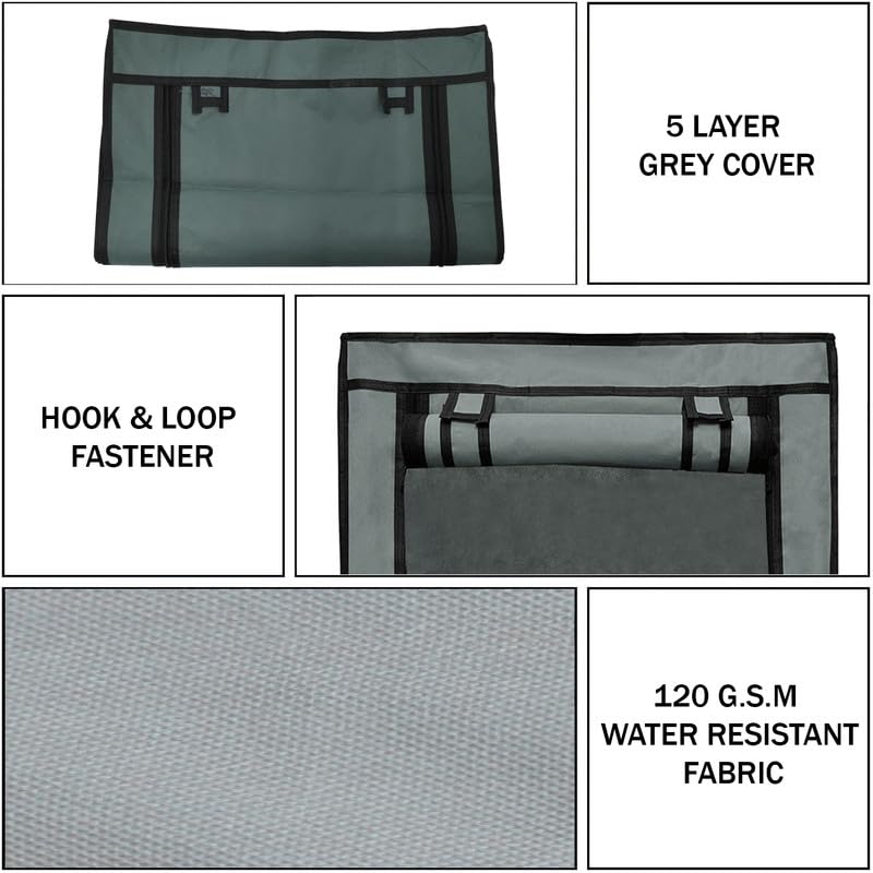 Image of Shoe Rack Cover for 5 Layer Shoe Stand | Dustproof Non-Woven Fabric Cover with Front Zipper | Replacement Cover for Foldable Shoe Organizer Rack | Greyy