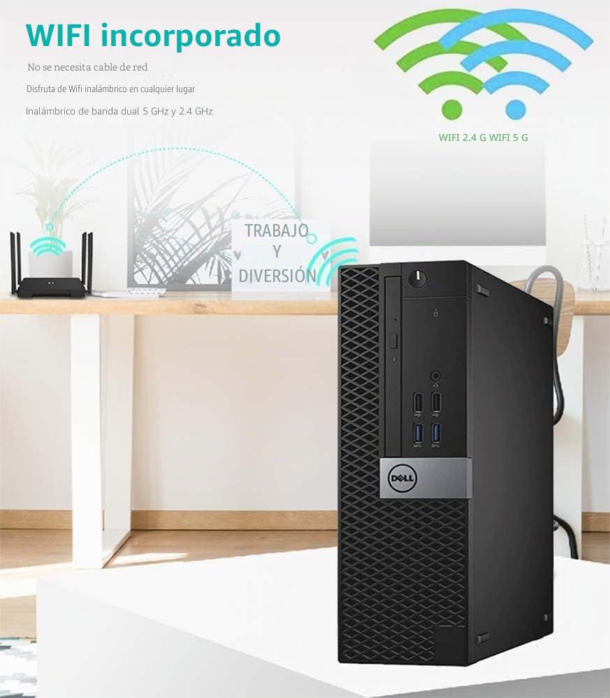 Dell Optiplex 3040 SFF - Ordenador de sobremesa (Intel Core i5-6500, 8 GB de RAM, 256 GB SSD, WiFi, Bluetooth, teclado QWERTY de EE.UU., Windows 11 Pro (reacondicionado)