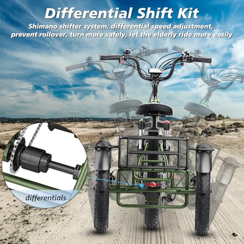 HIDOES ET1 Electric Tricycle Adult 20 x 4.0 Inch Fat Tyre Cargo Bike - Image 7