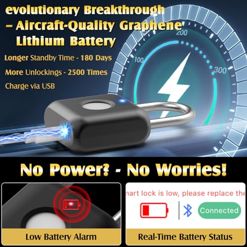 Cadeado de impressão digital, cadeado inteligente Pothunder , trava de armário, fechadura de combina