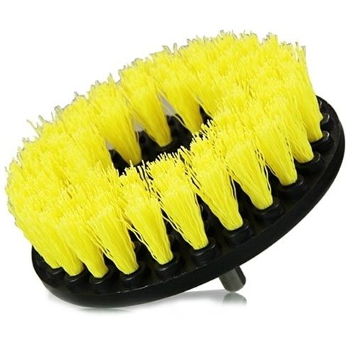 Chemical Guys Acc_201_Brush_MD Tapijtborstel met booropzetstuk, medium duty, geel,