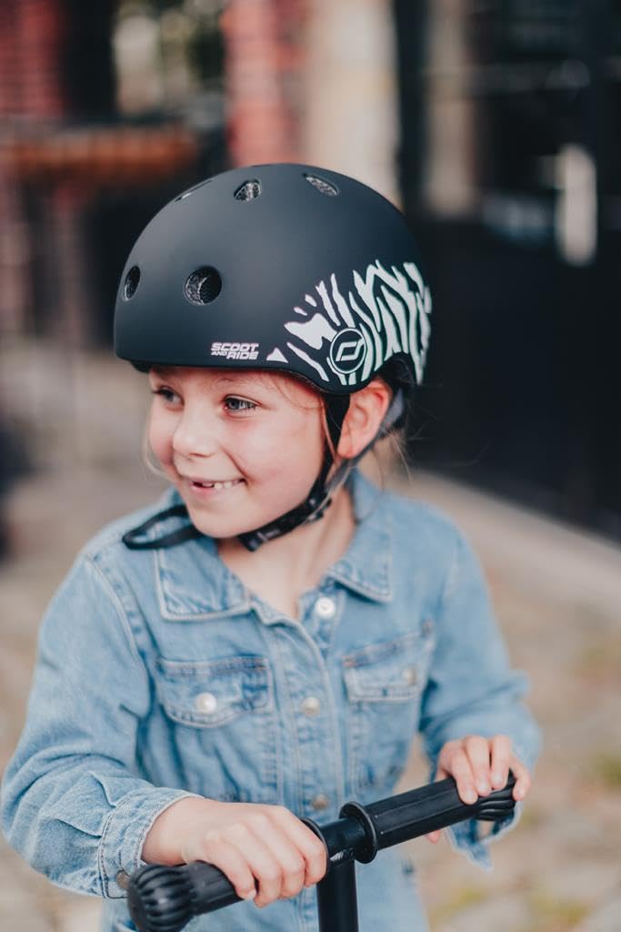 Scoot&Ride Casco Grafico Unisex Giovanile XXS, Zebra, S