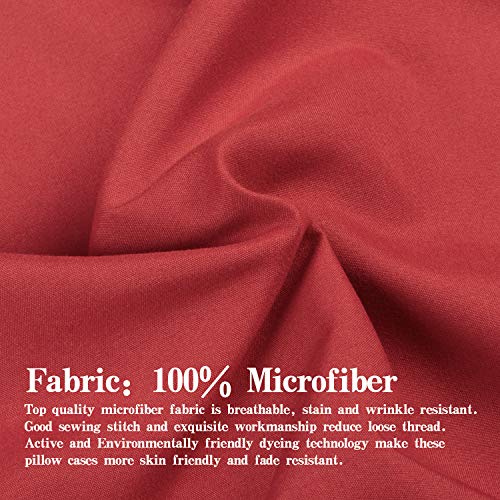 Image of NTBAY Twin XL Microfiber Flat Sheet, 66 x 102, Wine Red