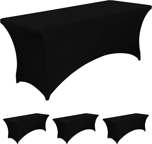 BIFENBI Manteles ajustables de 6.0 ft para mesas rectangulares, 4 piezas, protector de mesa de elastano elástico para banquetes, camas de masaje,