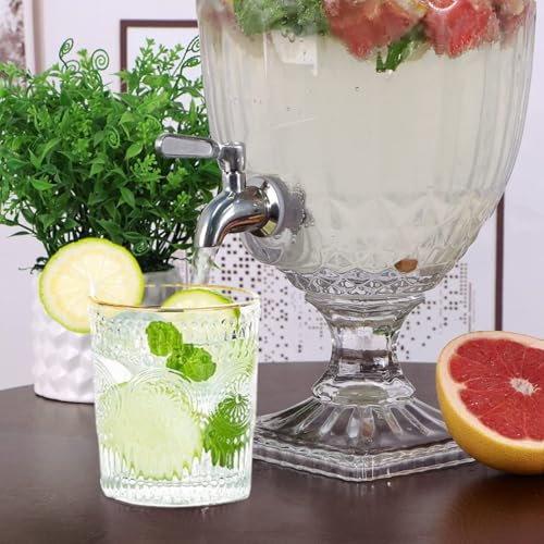 Image of Wringo Premium 7pc Crystal Water Jug with Glass Set and Jug Set Combo,Freezer Safe and Dishwasher Safe (6 Pieces Glasses 200ML and 1 Water Juice Jug 1 Liter), Transparent, Glass and Jug Set (WS-01)