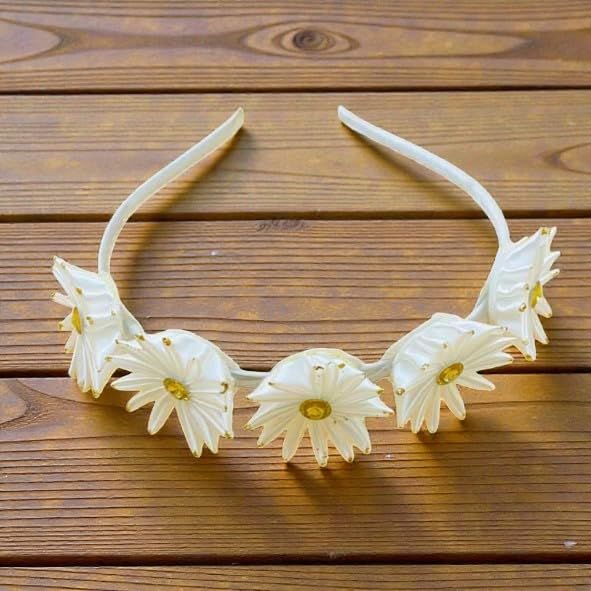 Flower HairBand,Head Band,Hand Made Hair Band For Girls/Women Pack-01, Color_White-image-43