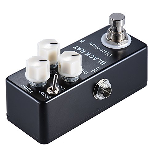 Henniu Pedal de efeito de mini distorção para guitarra True Bypass Corpo em liga de zinco-alumínio