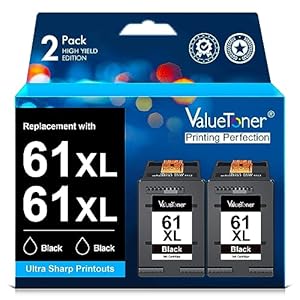 Valuetoner – Cartuchos de tinta remanufacturados de repuesto para HP Ink 61 XL 61XL Negro para HP Envy 4500, 4501, 4502, 5530, Deskjet 2540, 3050, 1000, 1050, 1056, 1510, 1512, 1010, 1055, OfficeJet