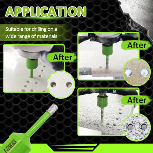Image of Diamond Core Drill Bits 1 /4 inch Tile Hole Saw 6mm 2pcs for Porcelain Tile Granite Marble Masonry Brick