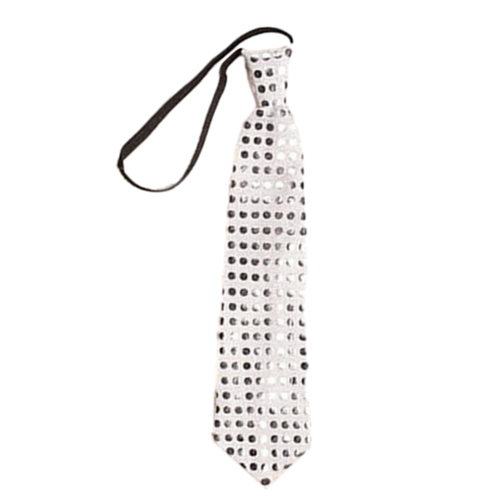 antianzhizhuang Unisex LED Flashing Light Up Sequins Tie Luminous Glitter Pre-Tied Necktie Christmas Party Neckwear Comfortable And Durable Tie