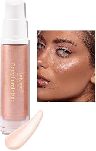Luminizador corporal, Hidratante a prueba de agua y brillo para rostro y cuerpo, Iluminador de brillo corporal para rostro, Resaltador corporal con brillo en aerosol para el cuerpo (Rose#02) Cover