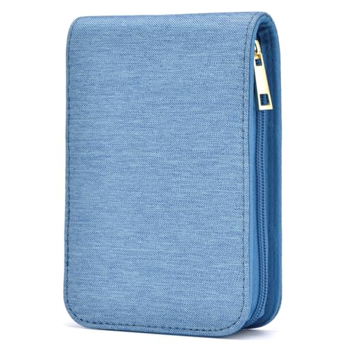Lanxivi 12 Fountain Pen Case Rollerball Pen Case Blue Color Waterproof Canvas Pen Display Holder Organizer Bag