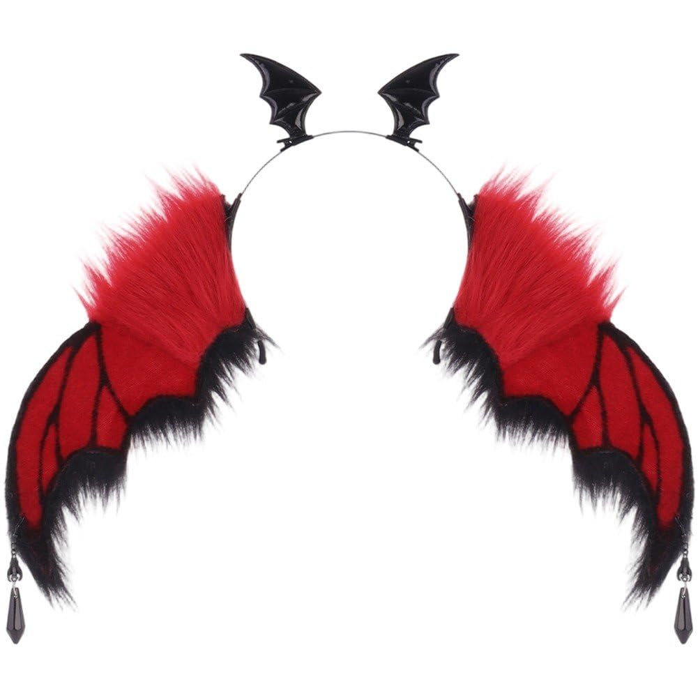 Sslvya Gothic Style Bat Headband Halloween Cosplay Hair Hoop for Carnival Festival Party Fancy Dress Costume Accessories