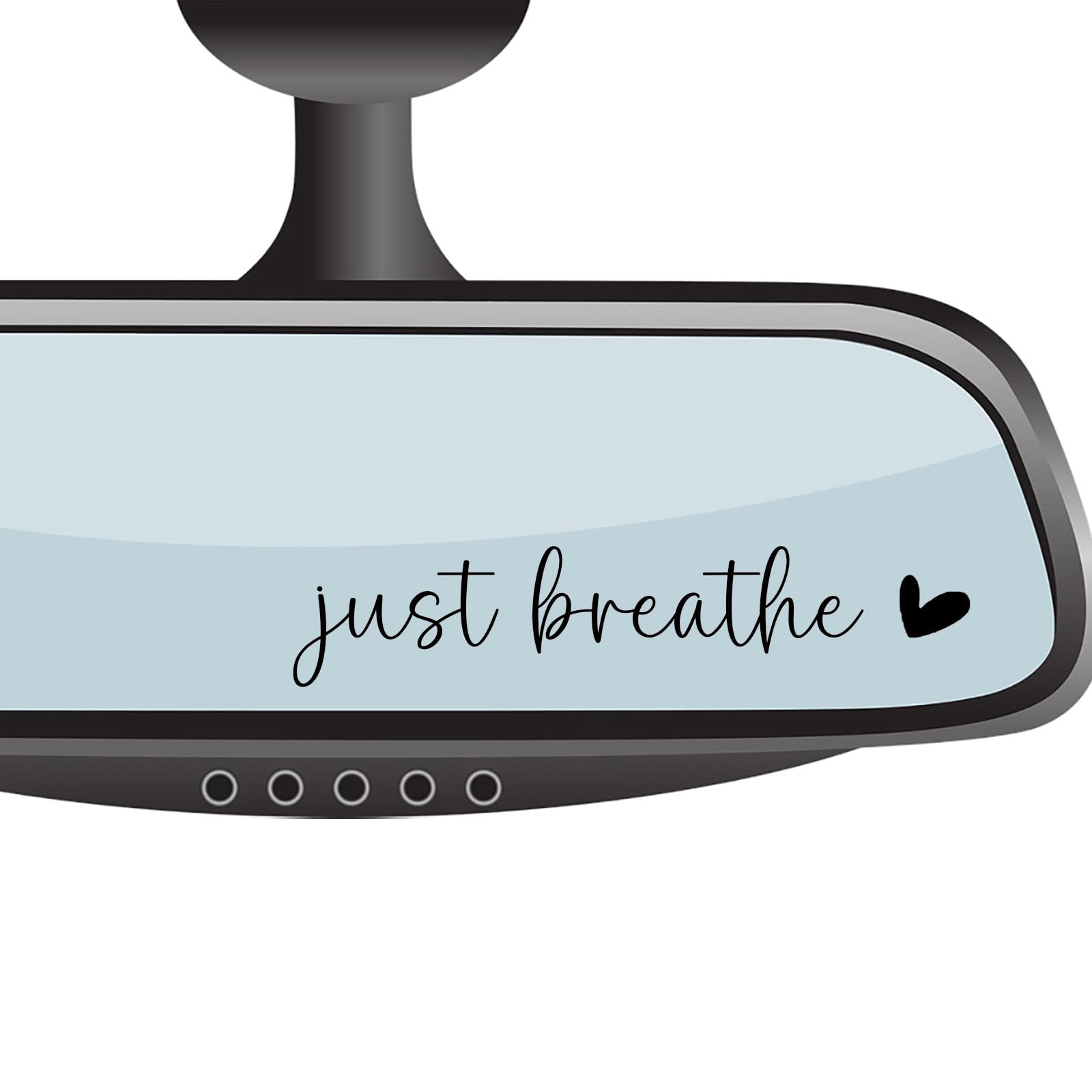 4 xJust Breathe Rear View Mirror Sticker Rearview Mirror Decal Car Accessories For Women Motivational Stickers Water Bottle