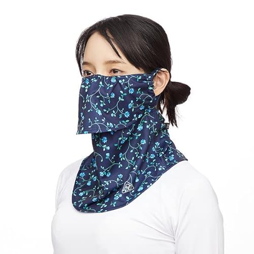 PDP 息苦しくない 繰り返し 洗える 日よけ UVカット 日焼け 防止 対策 予防 マスク フェイスマスク フェイスカバー PTA-M09 ネイビー