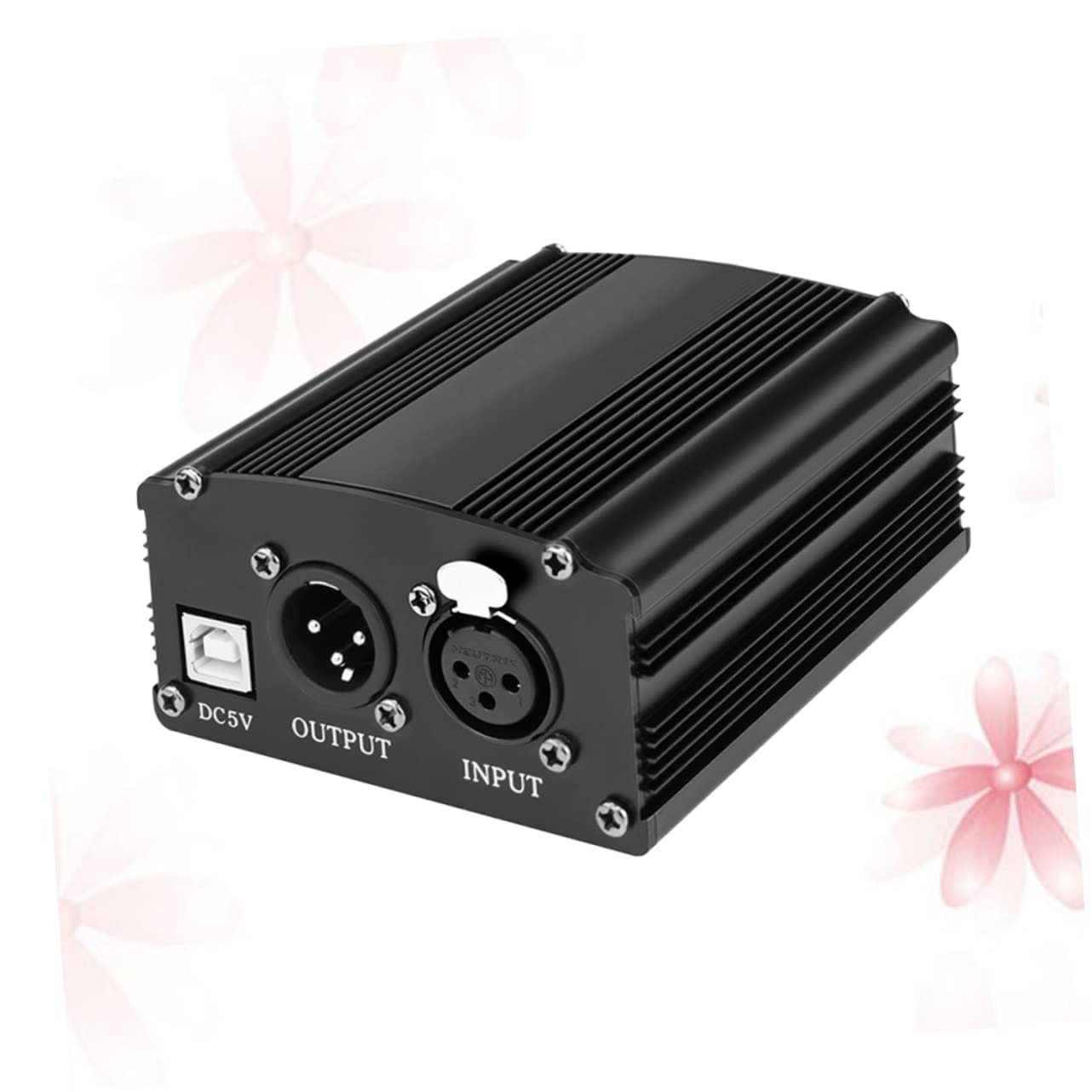 48v Phantom Netzteil für Kondensatormikrofon mit 5v USB Eingang Metallgehäuse und Sanfter Anlauf-Funktion für Tonstudio und Rundfunkaufnahmen