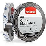 GAUDER Cinta Magnética Autoadhesiva Fuerte | Tiras Magnéticas con Respaldo Adhesivo | Cinta Magnética (3 m)