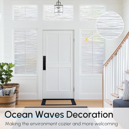 DOWELL Window Privacy Film, Frosted Glass Privacy Window Film, Static Cling Vinyl Clings, UV Blocking Heat Control Glass Covering, Removable Decorative Door Sticker for Home Office, 17.5" x 78.7"