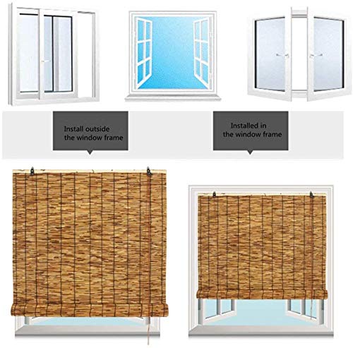Bambusrollo Natur Schilf - Karbonisiert 90x150cm Raffrollo Sonnenschutz