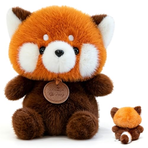 JXBBAAC Peluche Panda Rojo, 25CM Panda Rojo Muñeco Peluche Juguete Peluche de Animal Muñeco Muppet Cojín de Peluche Muñeca de Felpa Suave Adorable Almohada de Peluches Regalo