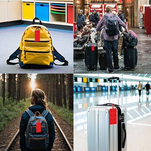 Lego Stationery 2x4 Silicone Luggage Tag - Red (52002), Use for Travel, Cruise, School2