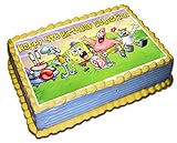 Sponge Bob Square Pants Personalized Cake Topper 1/4 8.5 x 11 Inches Birthday Cake Topper