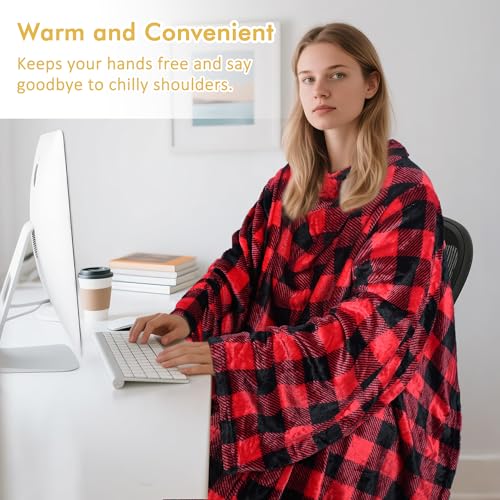 Image of Catalonia Wearable Blanket with Sleeves & Foot Pocket for Adults