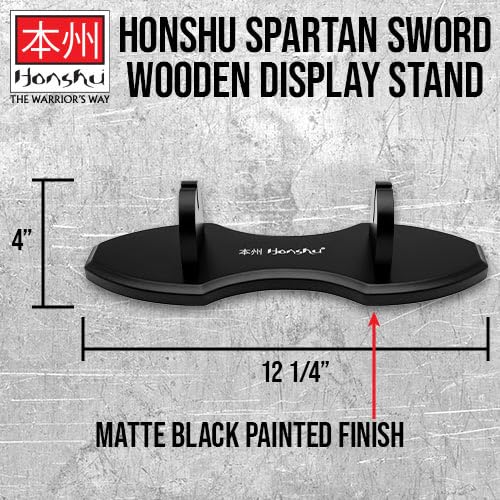 United Cutlery Honshu Spartan Sword Wooden Display Stand | Black Painted | Sword Sold Separately | Hardware Included | Home Decor | Dimensions 12.25