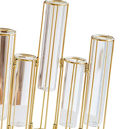 Bothyi Vaso de flores articulado, conjunto de vaso de tubo de ensaio com suporte, vaso de vidro arti