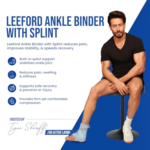 Image of Leeford Ortho Ankle Support for Pain Relief | Ankle Binder with Splint Support for Men and Women | Ankle Band, Brace for Compression
