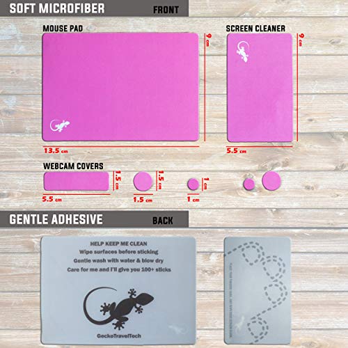 Tapis de souris adhésif rose pour ordinateur portable et webcam - 6