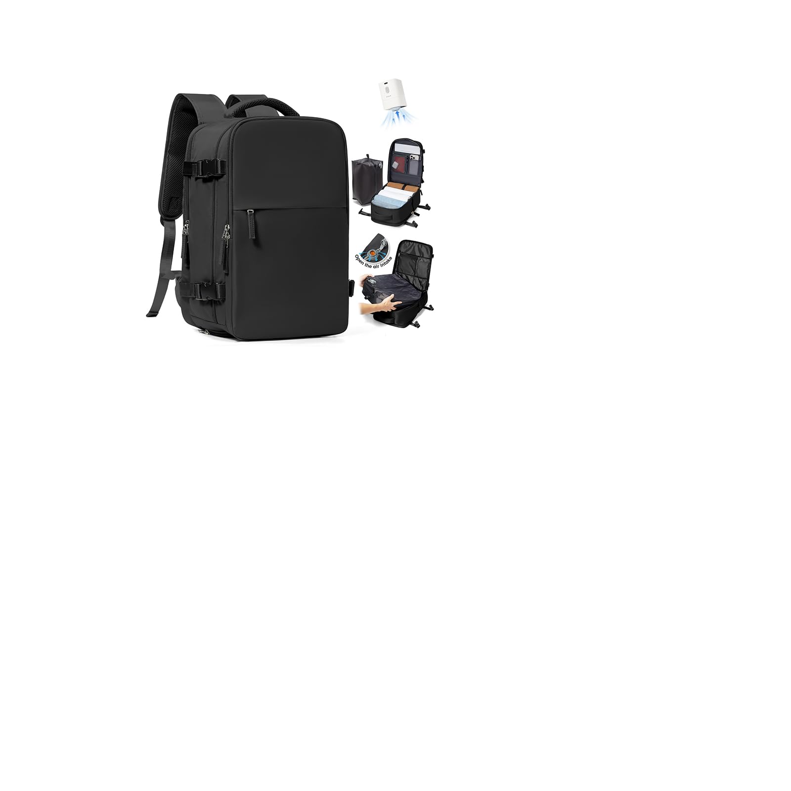 SZLX Zaino Ryanair 40x30x20 Sottovuoto con pompa Zaino Ryanair 40x20x25 Sottovuoto Bagaglio a Mano 40x30x20 Wizzair Zaino da Viaggio 45x36x20 Easyjet Donna Zaino Casual Laptop 14 Pollici Impermeabile