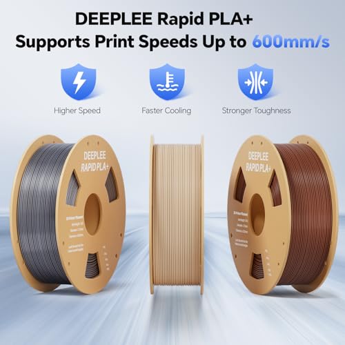 Image of Rapid PLA Plus Filament 1.75mm 8 Pack 250g Bundle, High Speed 3D Printer Filament Up to 600mm /s, PLA+ Filament Dimensional Accuracy + /- 0.02 mm, Black /White /Red /Green /Orange /Yellow /Brown /Beige