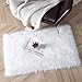 Oveja de Piel sintética Felpudo Alfombra Antideslizante Lujosa Suave Lana Artificial Alfombra para salón Dormitorio baño sofá Silla cojín (Blanco Cuadrado, 60X90CM)