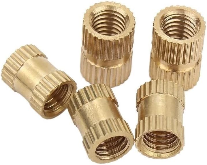 Brass Knurled Nuts,Threaded Insert, 50pcs M2(OD 3.2/3.5mm) Length 2-12mm Brass Insert Nut Injection Molding Brass Knurled Thread Inserts Nuts (Color : Length5_M4xOD5(50pcs)) ( Color : Length3-M3xOD5(5