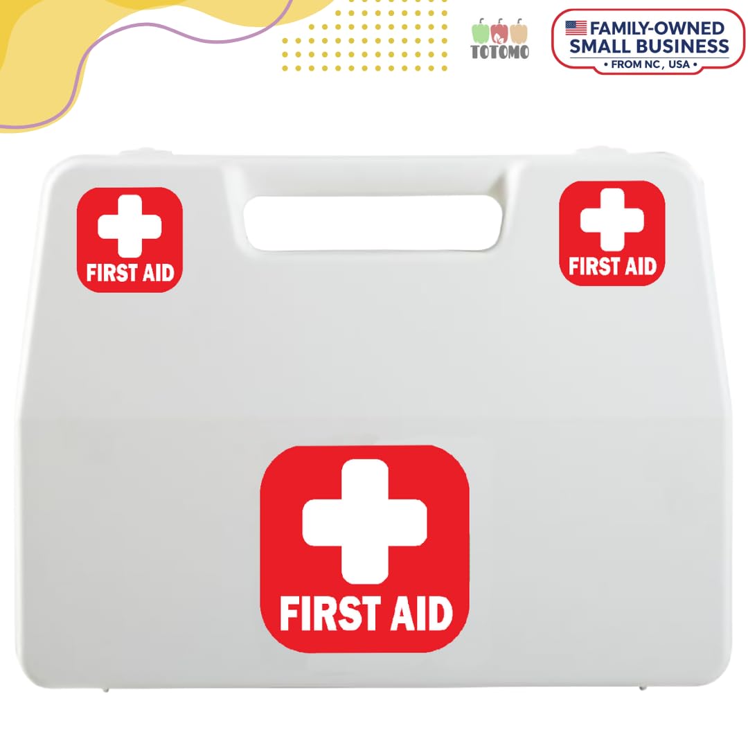 Adesivo Primo Soccorso – Croce Verde Segno di Salvataggio – Autoadesivo Cartello di Avvertenza per Kit di Pronto Soccorso - 10x10 cm (10