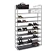 Relaxdays Scarpiera Salvaspazio XXL, con Rivestimento in Tessuto Non Tessuto, 10 Ripiani per 50 Paia di Scarpe, Nero, Metallo