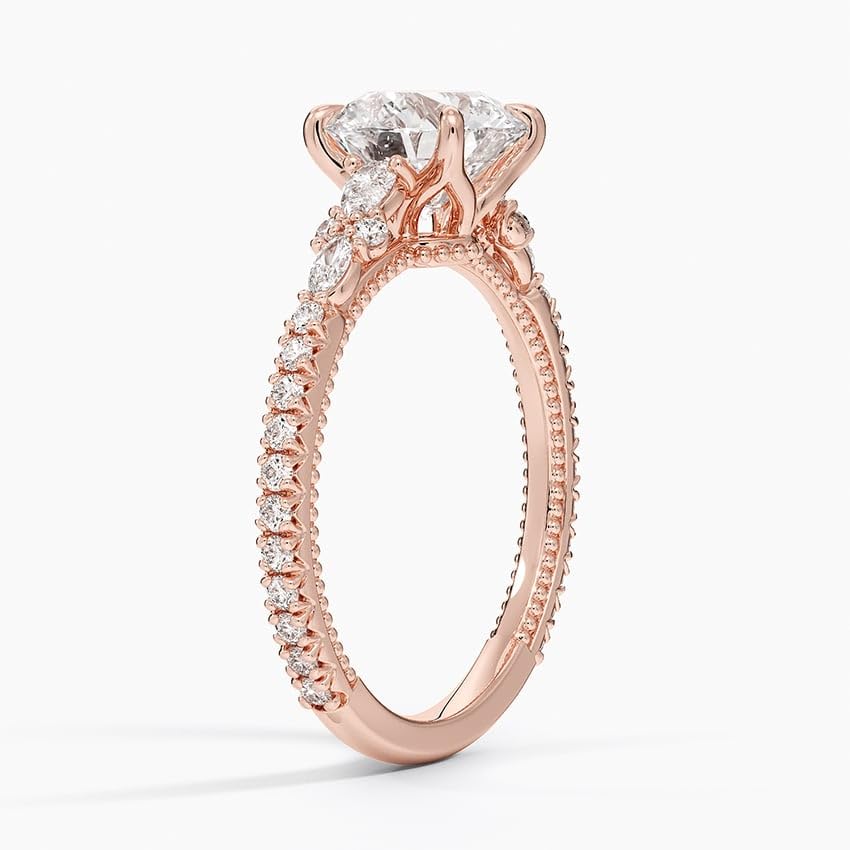 1-3 CT Moissanite Ring 10K 14K 18K Solid Gold & 925 Sterling Silver Pave Diamond Accented Moissanite Engagement Ring Christmas Gift For Women3