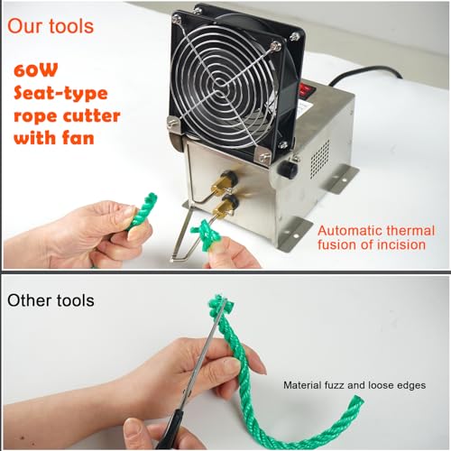 Electric Rope Cutter Hot Knife Thermal Cutting Tool for Fabric Nylon Webbing Belting Ribbon - Seatld Hot Wire Cutting Tool (60W Seat-type rope cutter with fan)