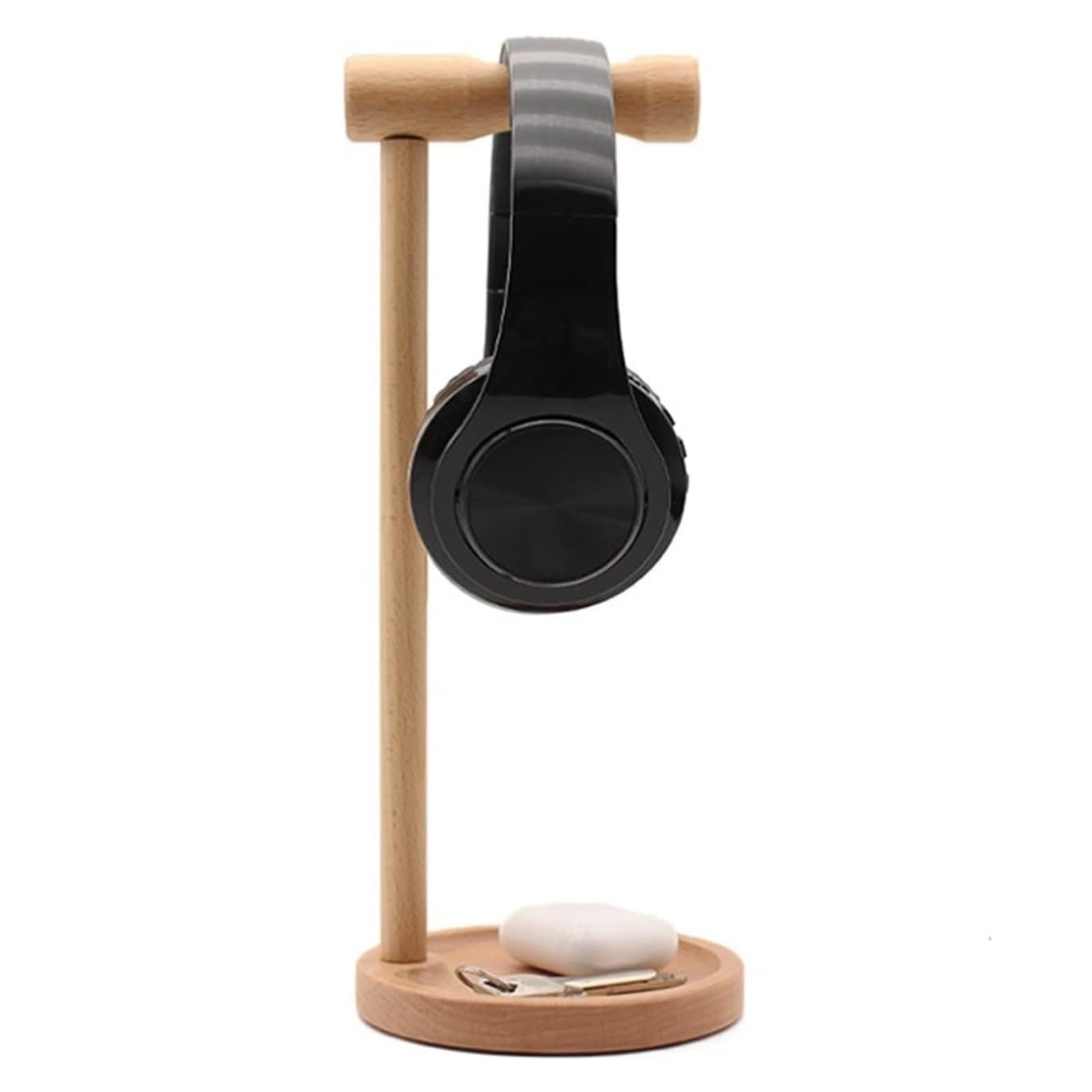 Supporto Supporto per Cuffie in Faggio, in Legno, Universale per, Gancio per Auricolari da Tavolo Cuffie(F)