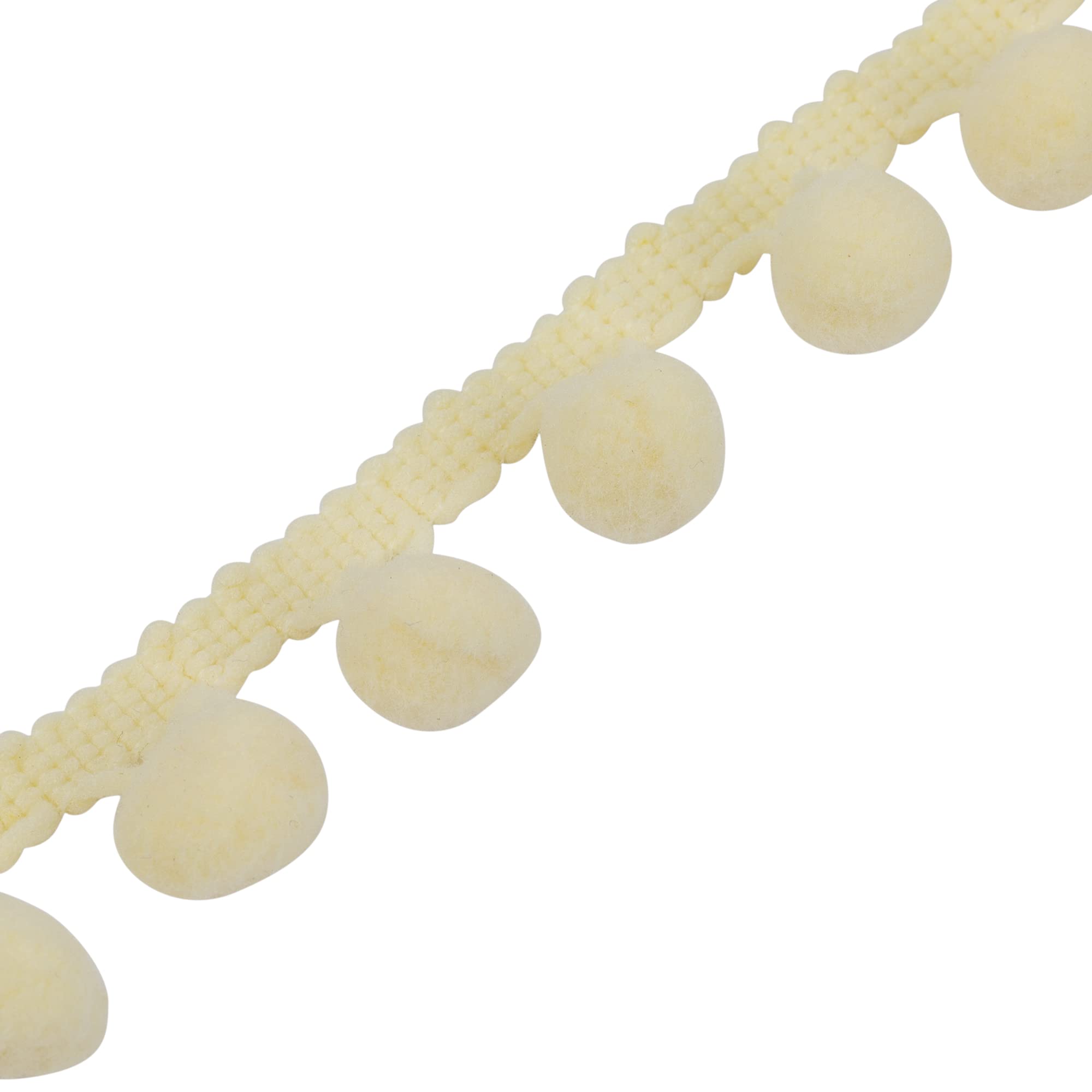 Small Pom Poms for Crafting & Kids Supplies: Mini Pom Poms 1.5cm Diameter, Craft Pom Poms, Pom Pom Garland, Pom Pom Trim, Pompoms, Pom Poms Craft - Versatile, Colourful DIY & Décor Set (Cream,1m)