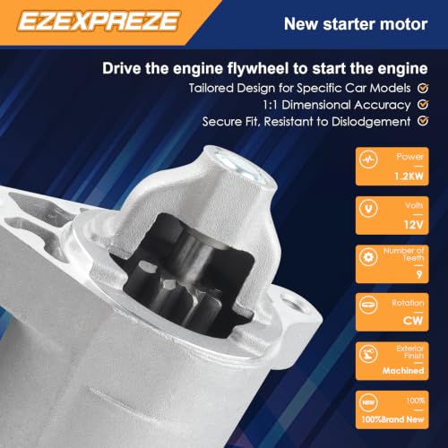 Image of Ezexpreze 17950 New Starter 3.7L 4.7L for Dodge Dakota /Ram 1500 2006-2010, for 3.7L Durango 2006-2009, for Ram 1500 2011-2013, for Dakota 2011, for Mitsubishi Raider 2006-2009, 428000-3051 410-52233