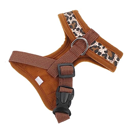 Beavorty Pettorina Regolabile in Tela Per Cani Taglia Xs Con Stampa Leopardata Imbottitura Morbida Anti-strangolamento
